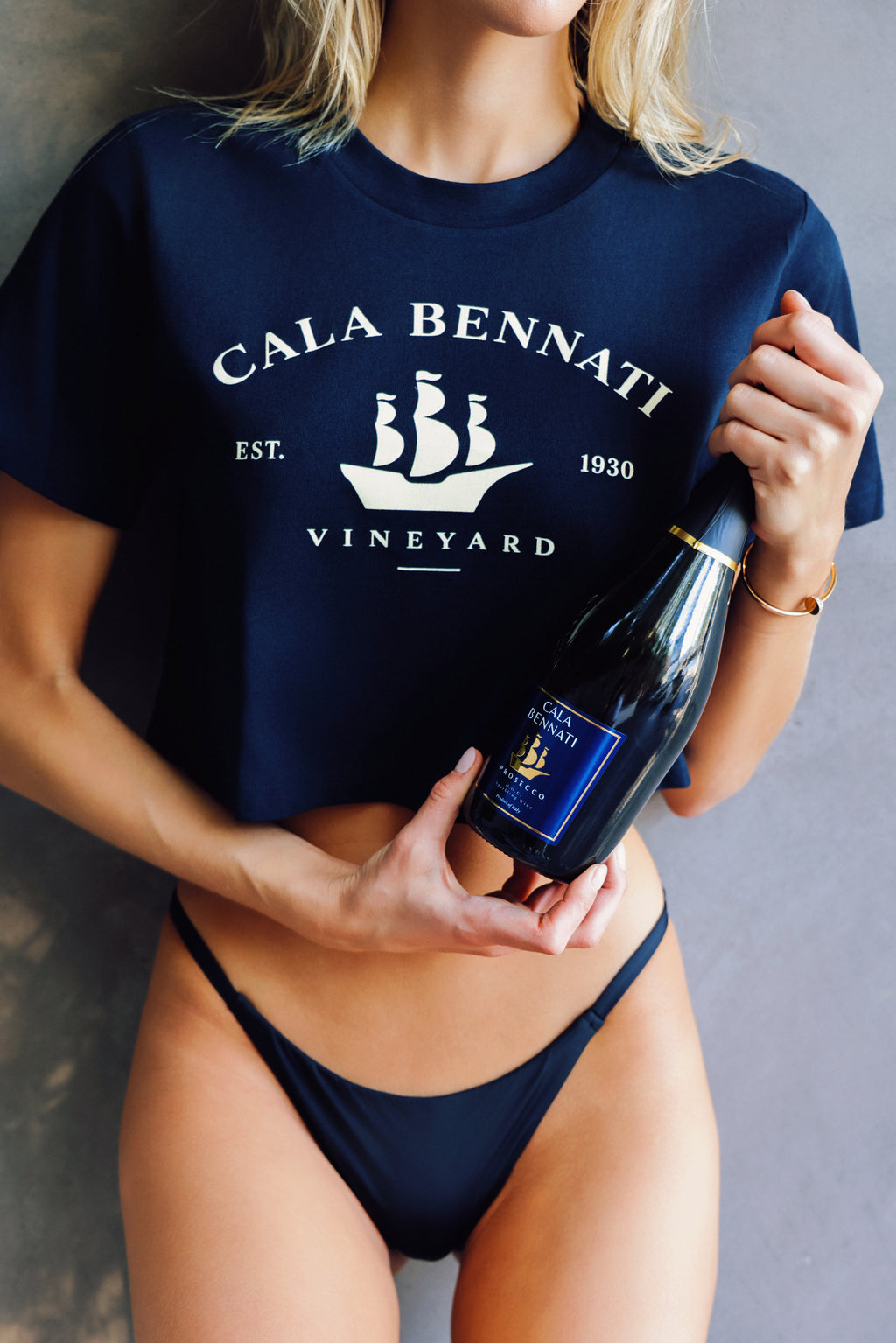 Established Crop Top Navy